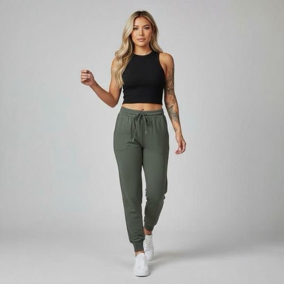 Wilfred Buffon Jogger Pants Women's Size XS Green Olive Crepe - Picture 13 of 13